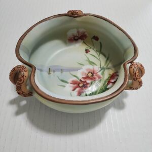 Antique 1910-1911 Noritake Green Morimura Bros Handpainted Bowl Nippon aka Japan